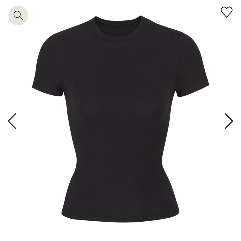 Skims Cotton Jersey T-Shirt - Soot